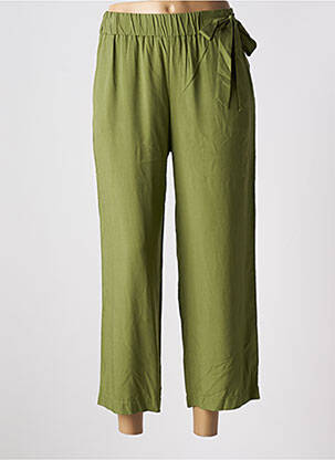 Pantalon 7/8 taille haute taille haute vert ELEONORA AMADEI femme