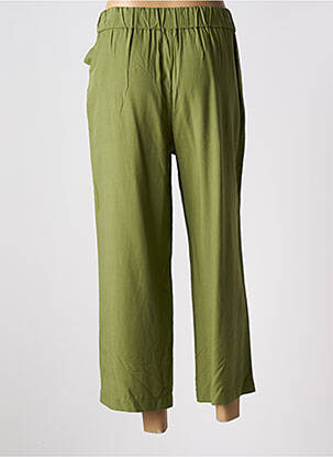 Pantalon 7/8 taille haute taille haute vert ELEONORA AMADEI femme