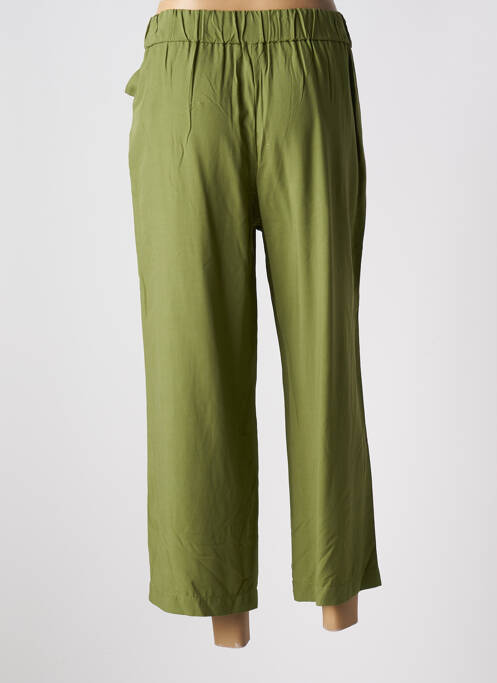 Pantalon 7/8 taille haute taille haute vert ELEONORA AMADEI femme