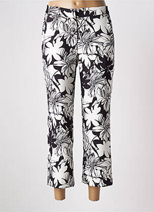 Pantalon 7/8 fermeture zippée sous rabat boutonné noir TONI femme