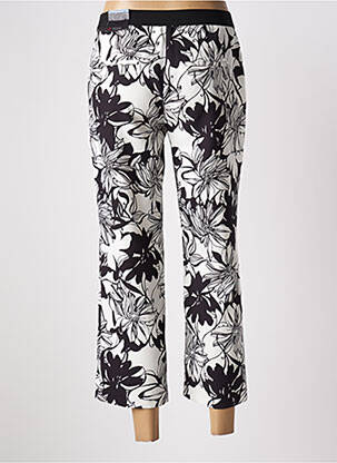 Pantalon 7/8 fermeture zippée sous rabat boutonné noir TONI femme