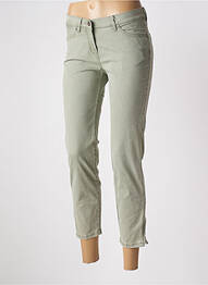 Pantalon 7/8 fermeture zippée sous rabat boutonné vert TONI femme