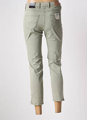 Pantalon 7/8 fermeture zippée sous rabat boutonné vert TONI femme