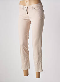 Pantalon 7/8 fermeture zippée sous rabat boutonné beige TONI femme