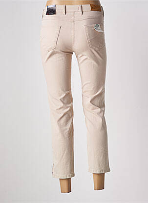 Pantalon 7/8 fermeture zippée sous rabat boutonné beige TONI femme