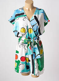 Combishort fermeture boutonnée sur le devant manches courtes bleu INDIES femme
