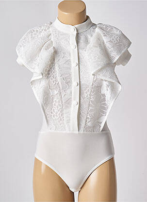 Body coupe cintrée manches courtes blanc LESLIE femme