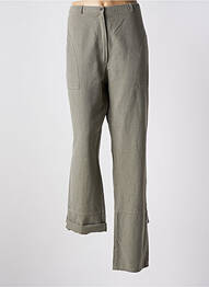 Pantalon droit fermeture zippée sous rabat boutonné taille normale vert QUATTROBARRADODICI femme