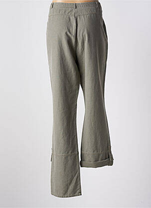 Pantalon droit taille élastique taille normale vert QUATTROBARRADODICI femme