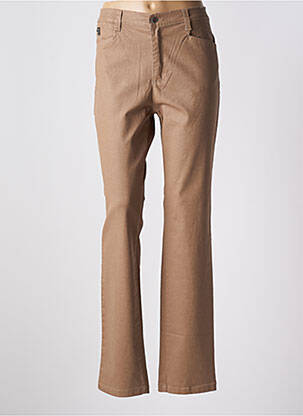 Pantalon slim tissage popeline taille normale marron WALTRON femme
