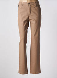 Pantalon slim tissage popeline taille normale marron WALTRON femme