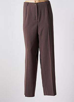 Pantalon droit taille à pinces taille haute marron PAUL MAUSNER femme