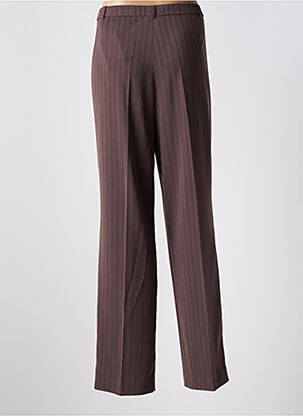 Pantalon droit taille à pinces taille haute marron PAUL MAUSNER femme