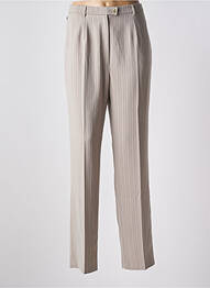 Pantalon droit tissage crêpe taille haute beige QUATTRO femme