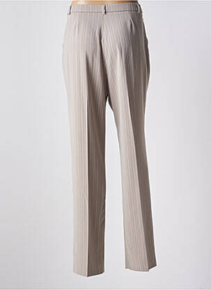 Pantalon droit tissage crêpe taille haute beige QUATTRO femme