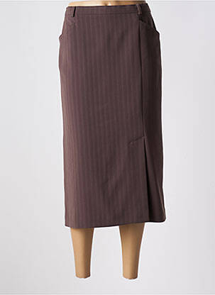 Jupe mi-longue taille à pinces marron PAUL MAUSNER femme