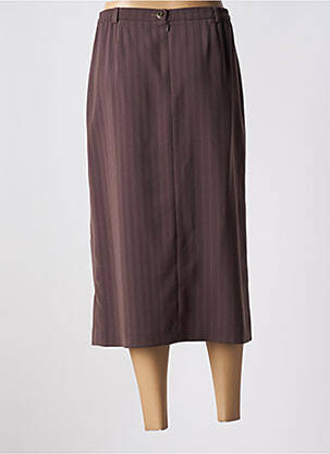 Jupe mi-longue taille à pinces marron PAUL MAUSNER femme