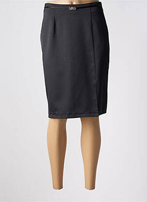 Jupe mi-longue taille à pinces noir TERRE DE SIENNE femme