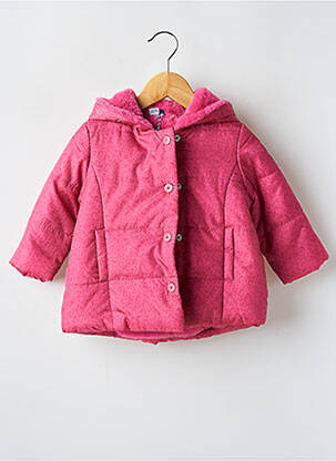 Doudoune poches a capuche rose 3 POMMES fille