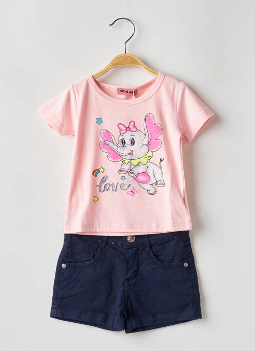 Ensemble short rose MON AMI pour fille