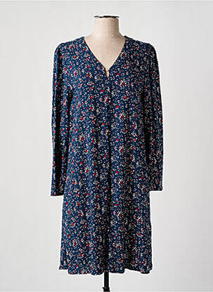 Robe mi-longue imprimé fantaisie manches longues bleu ÉTYMOLOGIE femme