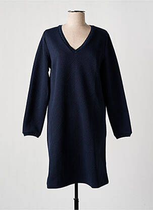 Robe mi-longue manches longues manches longues bleu ÉTYMOLOGIE femme