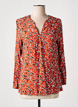 Blouse tissage popeline manches longues orange ÉTYMOLOGIE femme