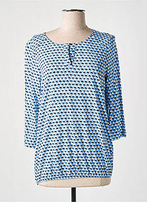 Blouse tissage popeline manches longues bleu OLSEN femme