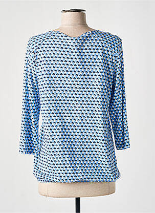 Blouse imprimé fantaisie manches longues bleu OLSEN femme