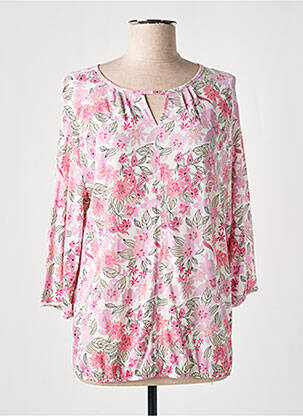 Top tissage jersey manches longues rose OLSEN femme