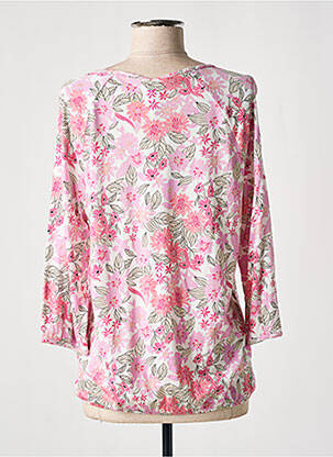 Top tissage jersey manches longues rose OLSEN femme