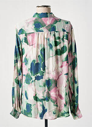 Chemisier tissage crêpe manches longues vert JENSEN femme