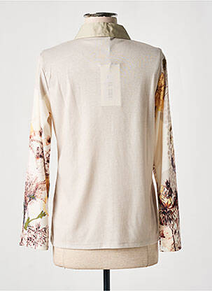 Chemisier imprimé fantaisie manches longues beige KALISSON femme