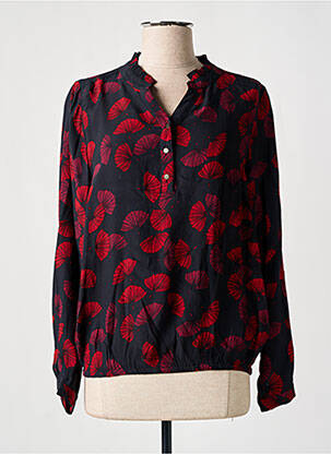 Blouse imprimé fantaisie manches longues noir SIGNATURE femme