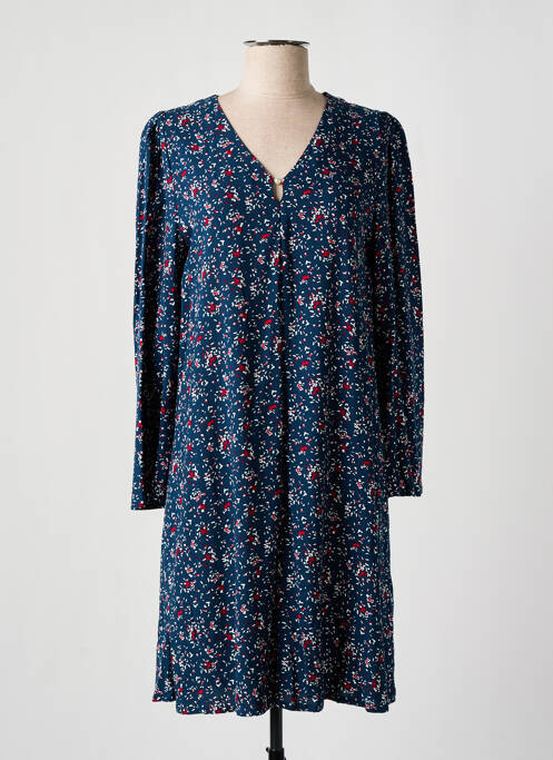 Robe mi-longue coupe fluide manches longues bleu ÉTYMOLOGIE femme