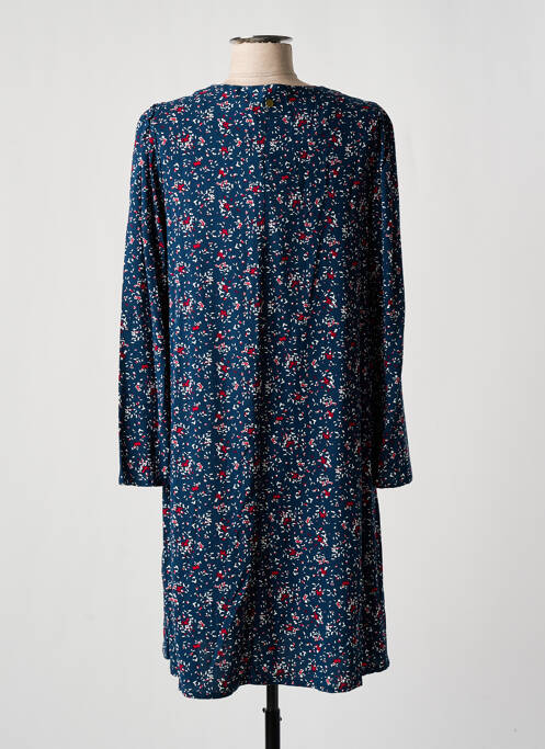 Robe mi-longue coupe fluide manches longues bleu ÉTYMOLOGIE femme