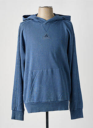 Sweat-shirt à capuche broderie manches longues bleu ADIDAS homme