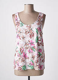 Top tissage jersey sans manche blanc ROXY femme