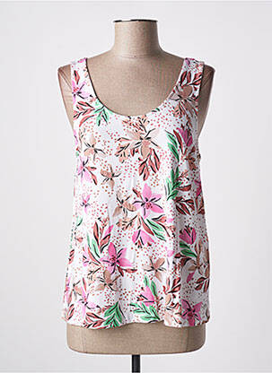 Top tissage jersey sans manche blanc ROXY femme