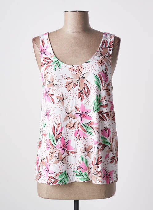 Top tissage jersey sans manche blanc ROXY femme