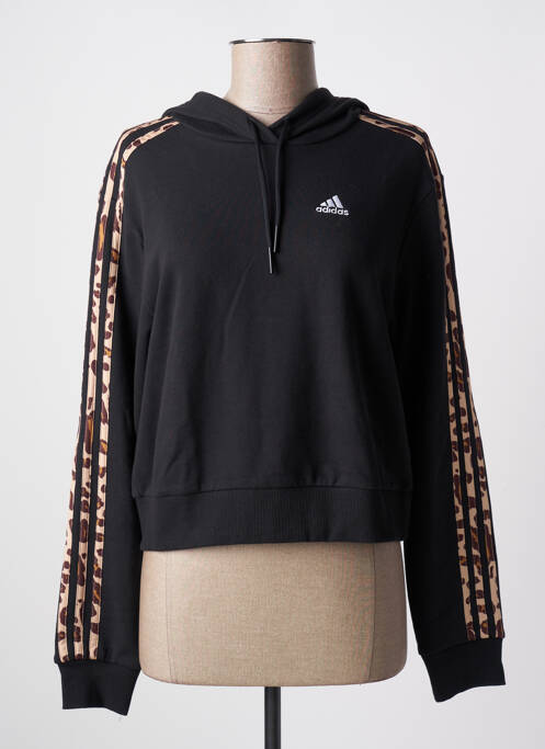 Sweat-shirt à capuche noir ADIDAS pour femme