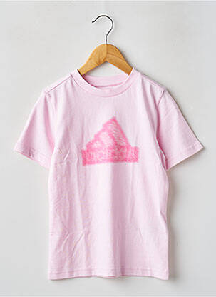 T-shirt coupe droite manches courtes rose ADIDAS fille