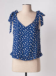 Top imprimé fantaisie sans manche bleu SARAH JOHN femme