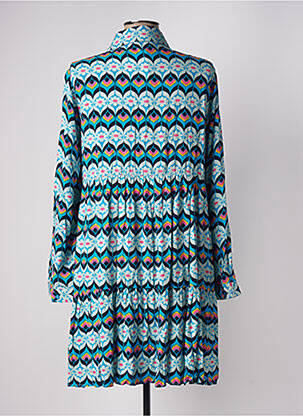 Robe mi-longue imprimé fantaisie manches longues bleu TIRAMISU femme