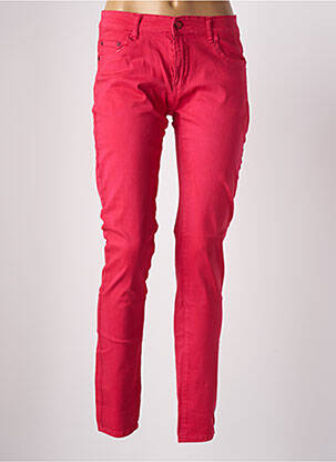 Pantalon slim tissage popeline taille normale rose KALISSON femme