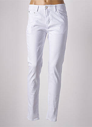 Pantalon slim tissage popeline taille normale blanc KALISSON femme