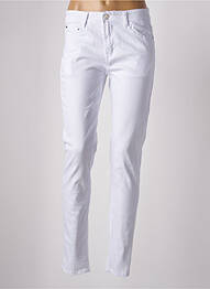 Pantalon slim tissage popeline taille normale blanc KALISSON femme