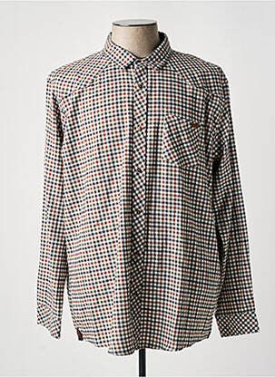 Chemise manches longues marron OAKS VALLEY pour homme