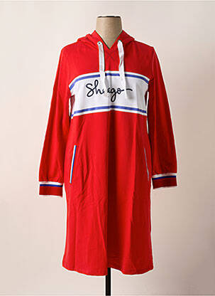 Robe mi-longue manches longues manches longues rouge SHEEGO femme