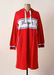 Robe mi-longue manches longues manches longues rouge SHEEGO femme